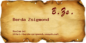 Berda Zsigmond névjegykártya