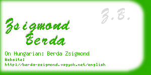 zsigmond berda business card